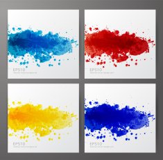 Set of Bright splashes isolated on white