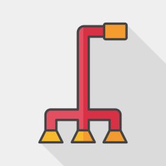 walking stick flat icon with long shadow N10