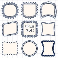 Ethnic hand drawn vector line border set and hipster scribble N2