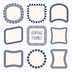 Ethnic hand drawn vector line border set and hipster scribble N5