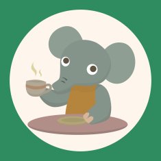 animal elephant having afternoon tea theme elements N2