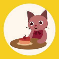 animal cat having afternoon tea theme elements N3