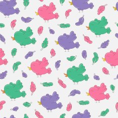 doodle birds pattern