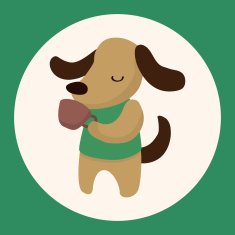 animal dog having afternoon tea theme elements N3