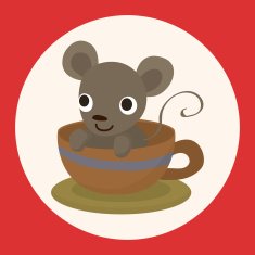 animal mouse having afternoon tea theme elements