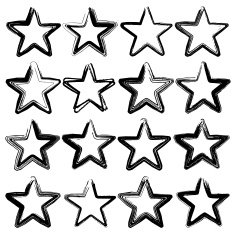 Set of sixteen grunge vector stars
