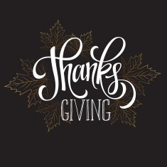 Thanksgiving - gold glittering lettering design Vector illustration N3