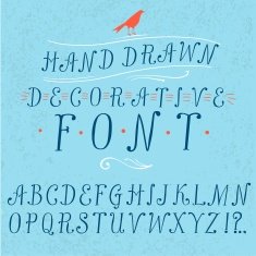 Vintage doodle vector font