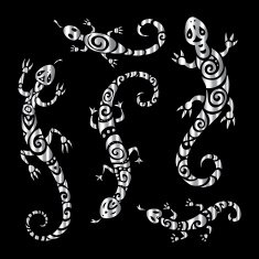 Lizards Polynesian tattoo style N3