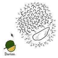 Numbers vector game fruits and vegetables (durian)