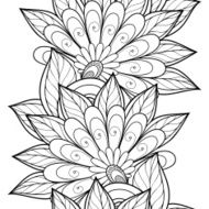 Vector Seamless Monochrome Floral Pattern N66
