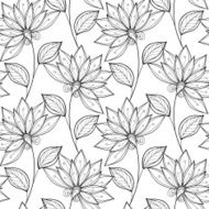 Vector Seamless Monochrome Floral Pattern N67