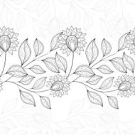 Vector Seamless Monochrome Floral Pattern N70