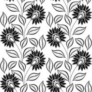 Vector Seamless Monochrome Floral Pattern N72