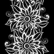 Vector Seamless Monochrome Floral Pattern N73