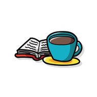 coffee and book doodle