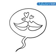 balloon sexy lips cartoon vector illustration N2