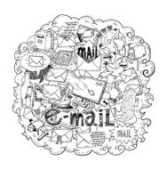 E-mail doodle set Hand-drawn vector illustration N2