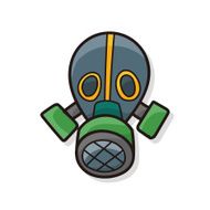 Gas masks color doodle