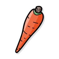 vegetable Carrot color doodle