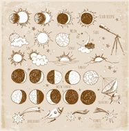 Set of astronomy sketches N5