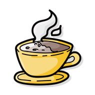 hot coffee color doodle