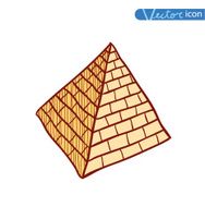 doodle pyramid brick vector illustration