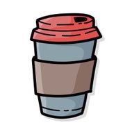 take away coffee color doodle