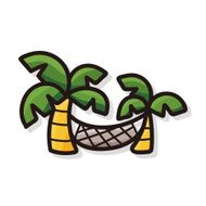 Coconut hammock color doodle
