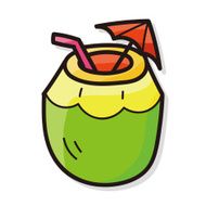 coconut juice color doodle
