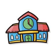 school building color doodle