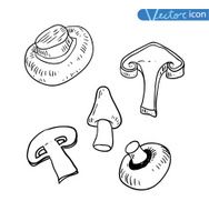 mushrooms set icons vector illustration N6