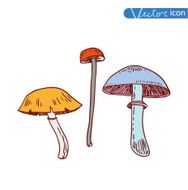 mushrooms set icons vector illustration N26