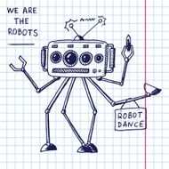 Vector hand draw robot