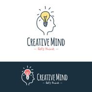 Vector cartoon style brain training logo Hand drawn doodle logotype