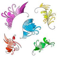 Doodle floral elements
