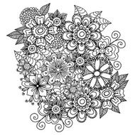 Beautiful doodle art flowers Zentangle floral pattern N12