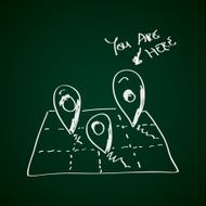 Simple doodle of a location map