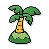 coconut tree color doodle