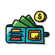 wallet color doodle