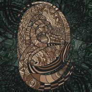 Hand drawn decorative Pattern with brown Snakes