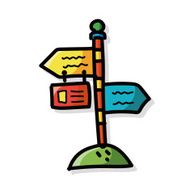 road sign color doodle N2