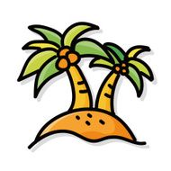 coconut tree color doodle N2