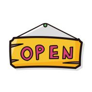 open sign color doodle