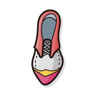 High-heeled shoes color doodle