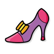 High-heeled shoes color doodle N2