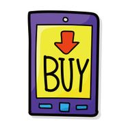 cell phone shopping doodle N2
