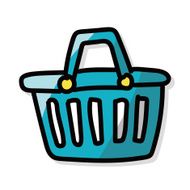 shopping cart color doodle N7