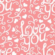 Valentine seamless hearts and Love you pattern N36