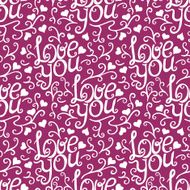 Valentine seamless hearts and Love you pattern N37
